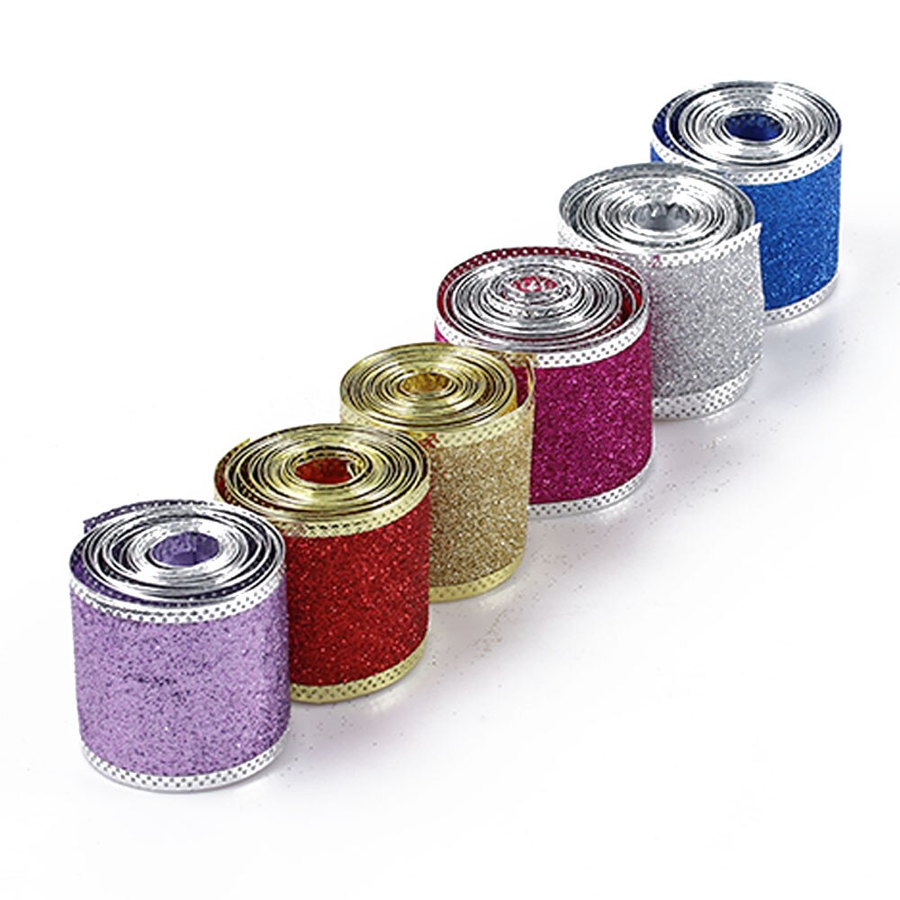 1 Roll Pretty 5cm*2M Christmas Ribbons Glitter