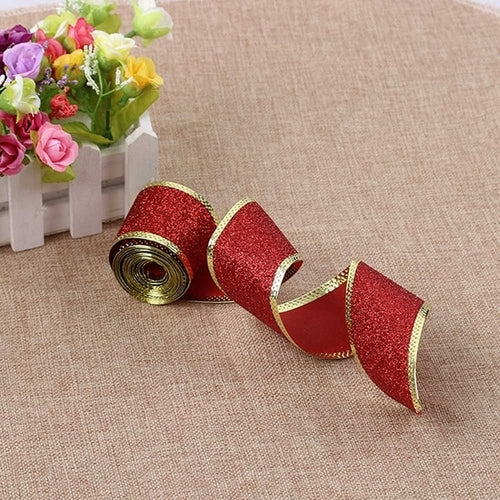 1 Roll Pretty 5cm*2M Christmas Ribbons Glitter