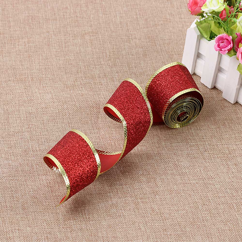 1 Roll Pretty 5cm*2M Christmas Ribbons Glitter