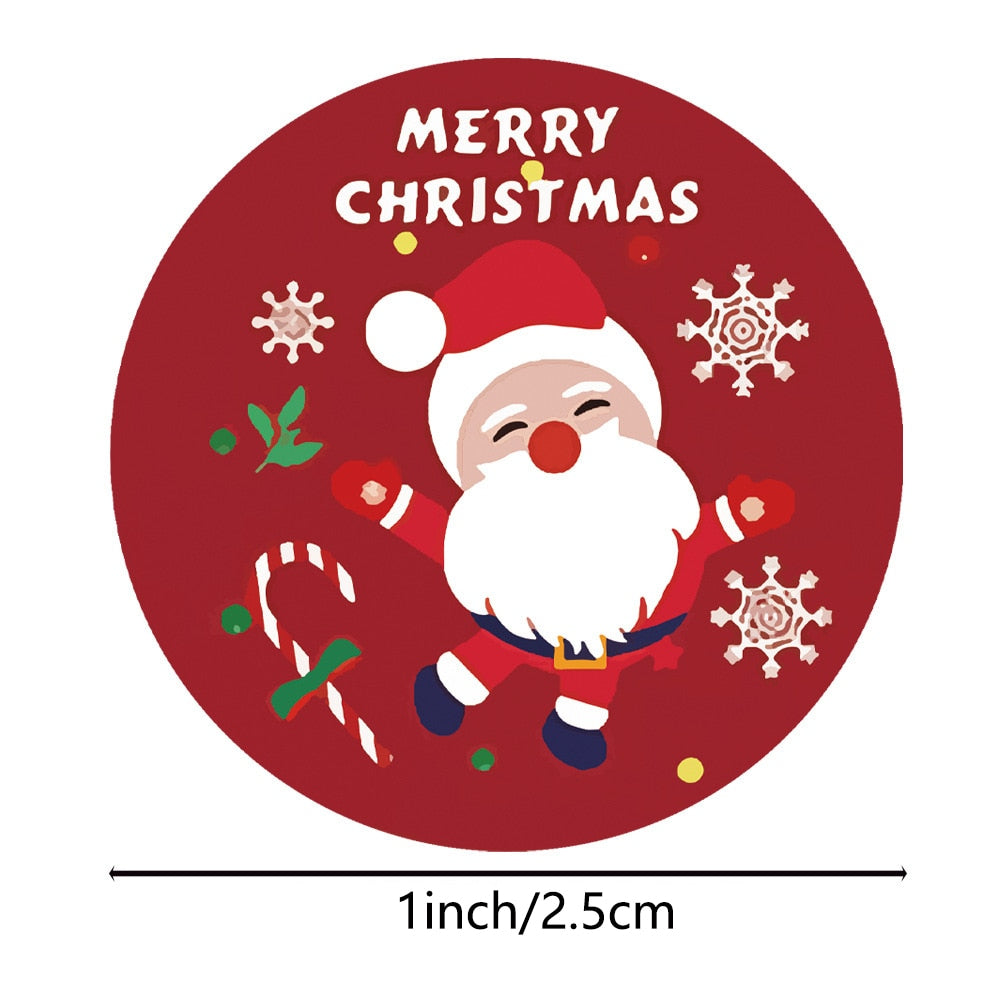 100-500pcs Merry Christmas Stickers Christmas Theme Seal Labels