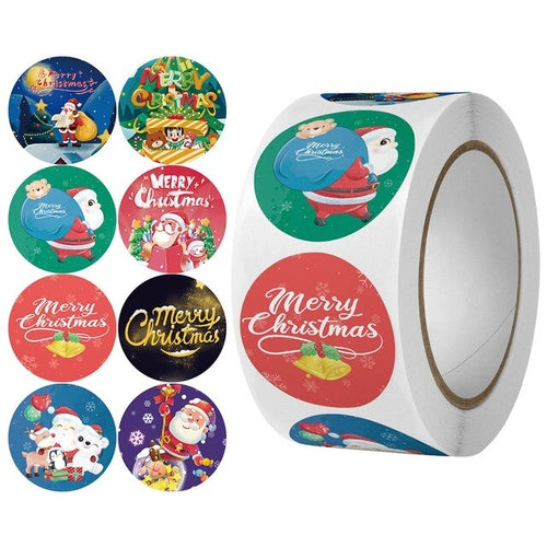 100-500pcs Merry Christmas Stickers Christmas Theme Seal Labels