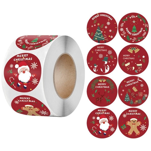 100-500pcs Merry Christmas Stickers Christmas Theme Seal Labels