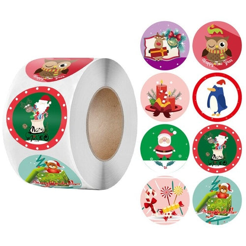 100-500pcs Merry Christmas Stickers Christmas Theme Seal Labels