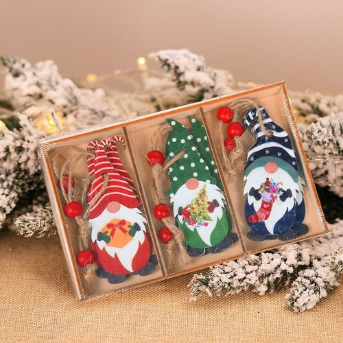 12pcs Christmas Snowflakes Wooden Pendants Xmas Tree Hanging Ornaments