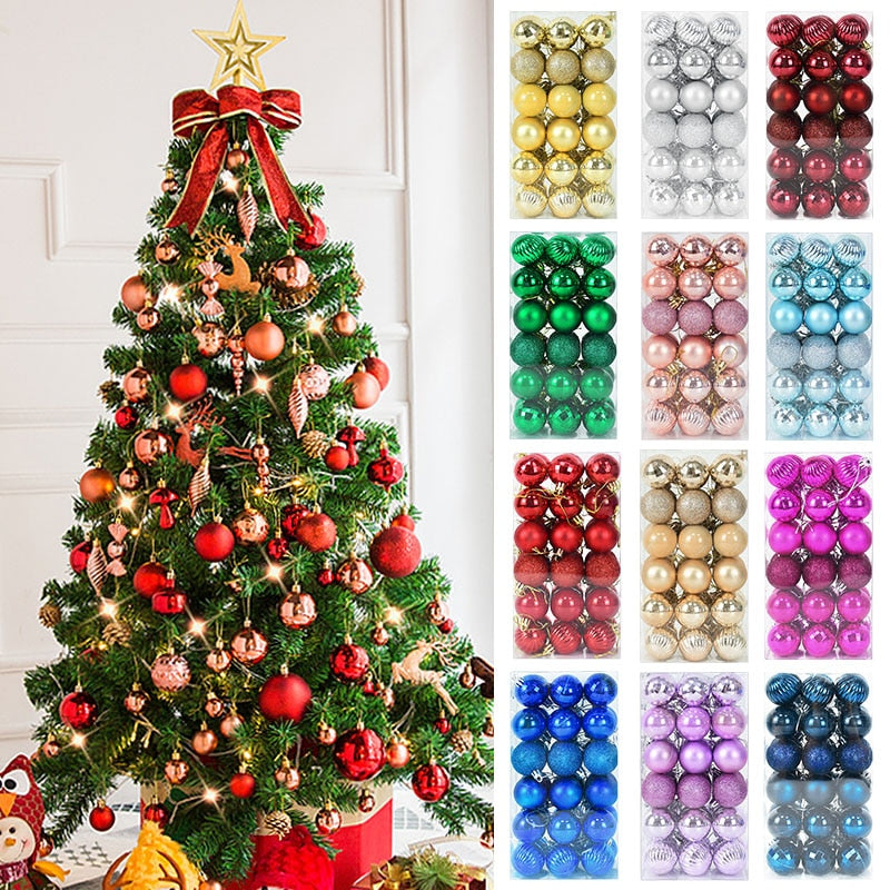 1box Christmas Balls Christmas Tree Ornaments Ball Xmas Hanging Tree