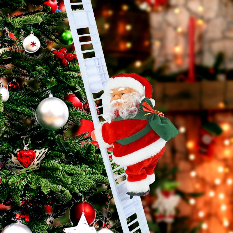 2023 Santa Claus Doll Climbing Ladder with Music Christmas Tree