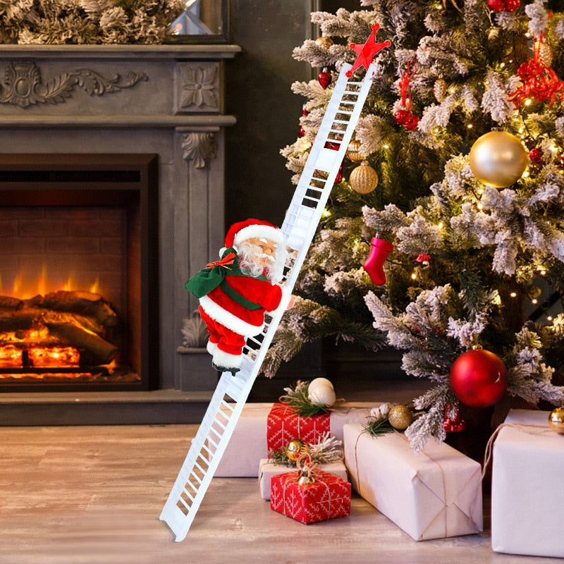 2023 Santa Claus Doll Climbing Ladder with Music Christmas Tree