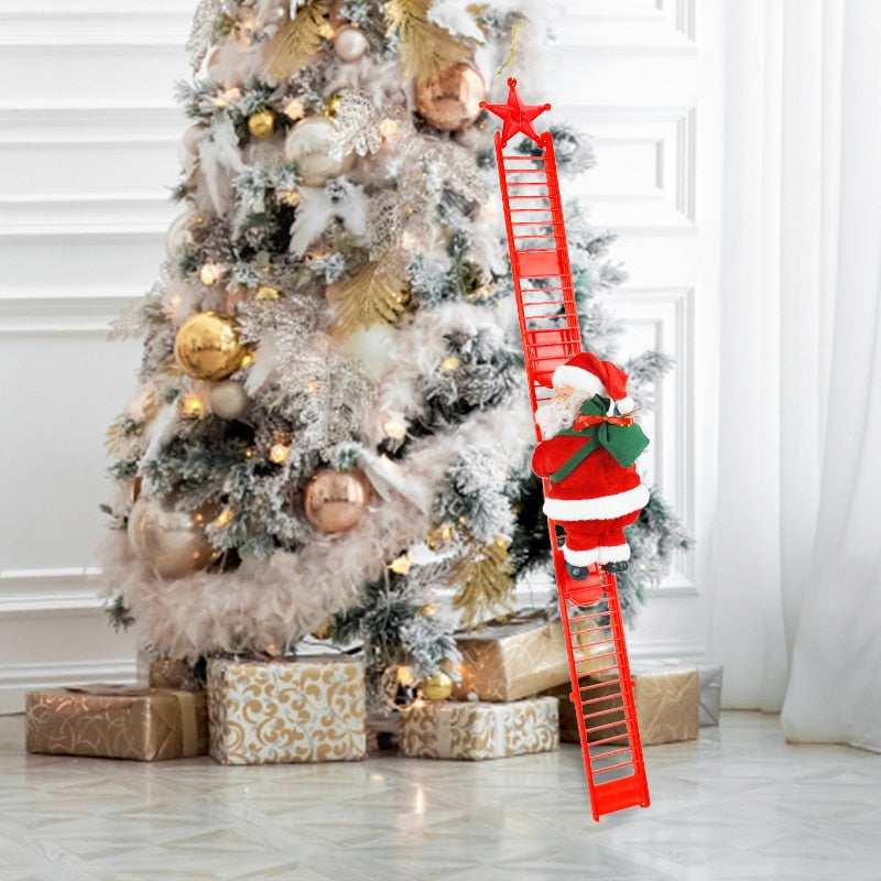 2023 Santa Claus Doll Climbing Ladder with Music Christmas Tree