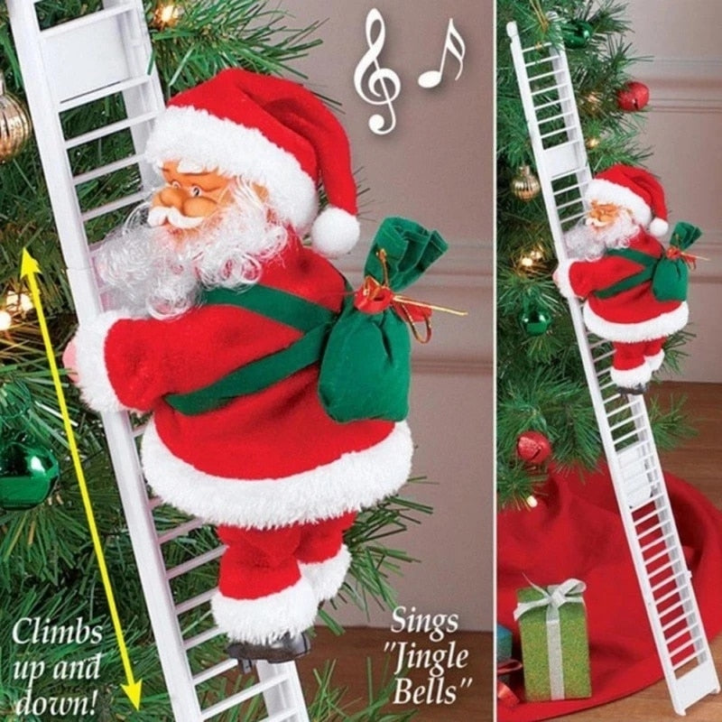 2023 Santa Claus Doll Climbing Ladder with Music Christmas Tree