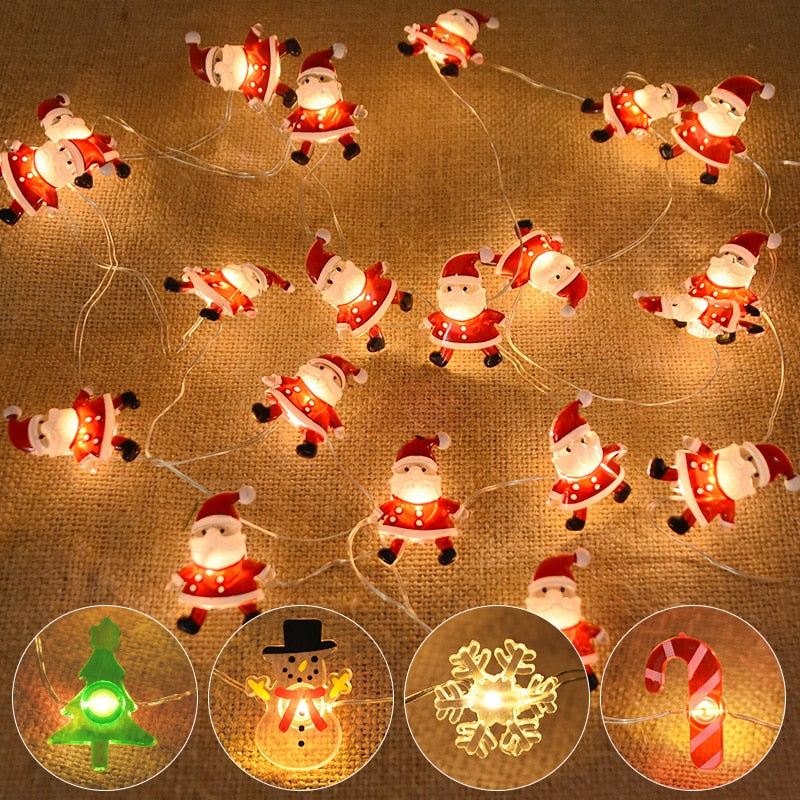 2M 20LED Santa Claus Snowflake LED Light String Christmas Decoration