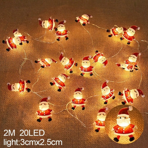 2M 20LED Santa Claus Snowflake LED Light String Christmas Decoration