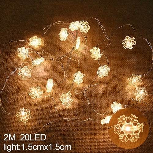 2M 20LED Santa Claus Snowflake LED Light String Christmas Decoration