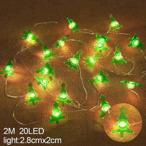 2M 20LED Santa Claus Snowflake LED Light String Christmas Decoration