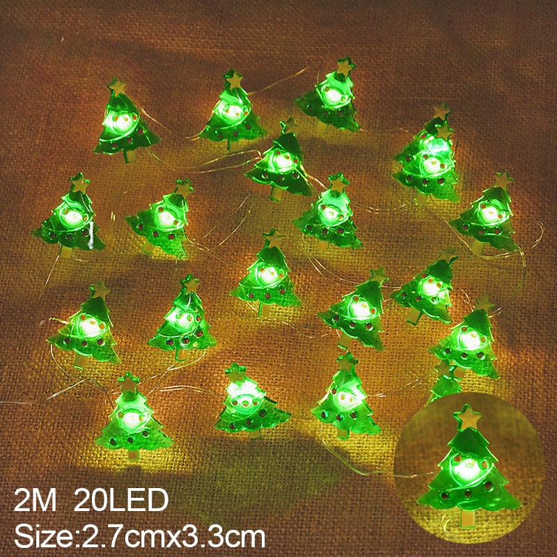 2M 20LED Santa Claus Snowflake LED Light String Christmas Decoration