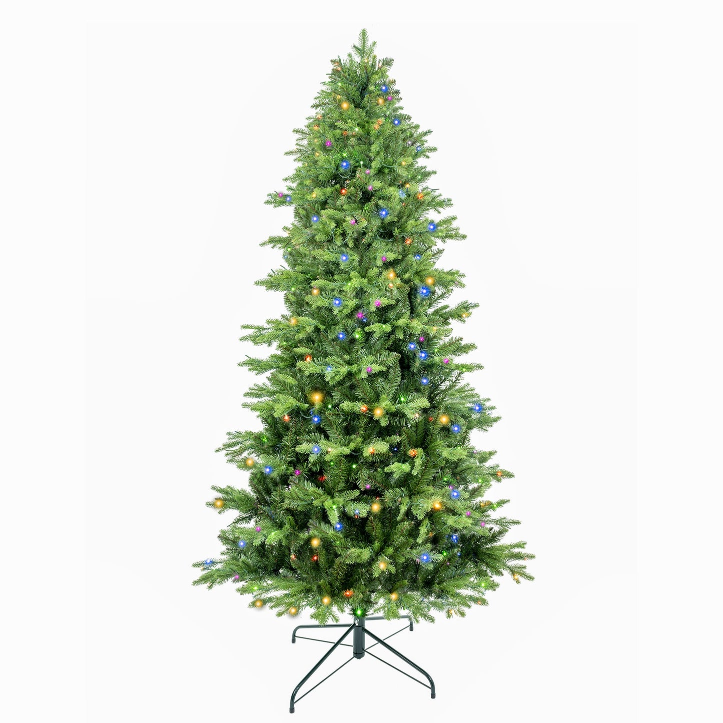 7.5ft Artificial Christmas Tree Prelit PE&PVC With Metal Stand,550