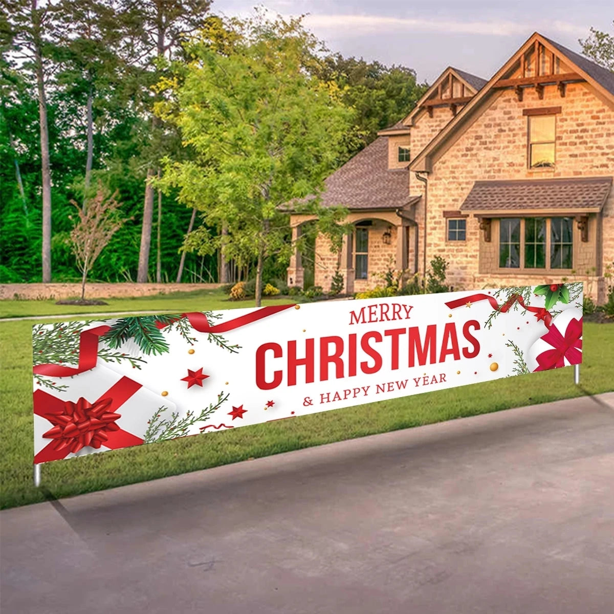 Christmas Outdoor Banner Flag Merry Christmas Decoration for Home 2023