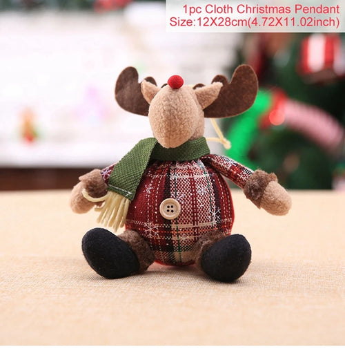 Santa Claus Doll Chirstmas Decorations Home 2024 Decor Table Elk Doll