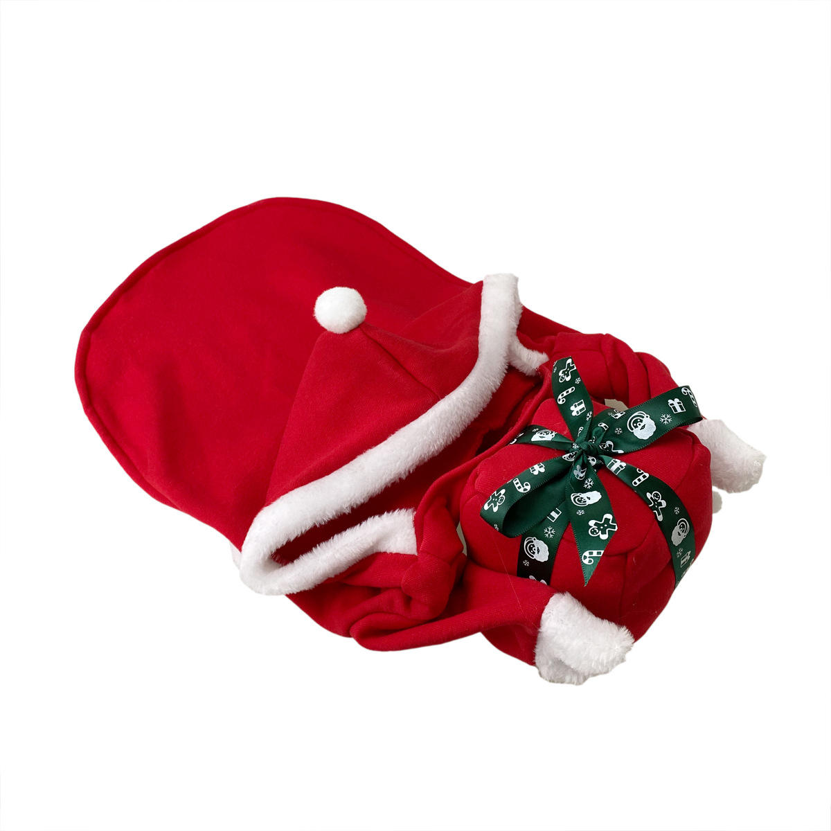 New Christmas Pet Clothes Dog Holds Christmas Gift Shaped Clothes Flee