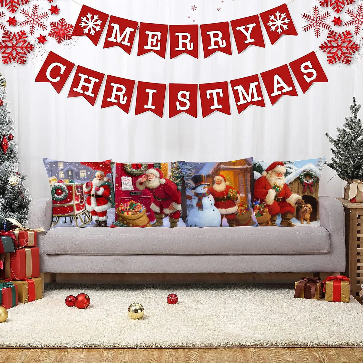 Christmas Cushion Cover Xmas Decorations For Home 2023 Merry Christmas