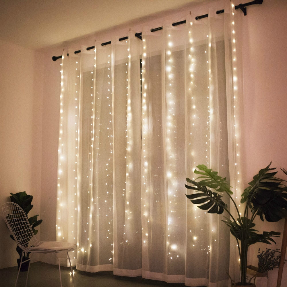 Christmas Curtain Light Garland Festoon Merry Christmas Decor For Home