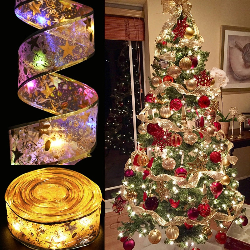 Christmas Decoration Led Ribbon Lights Christmas Tree Ornaments Diy