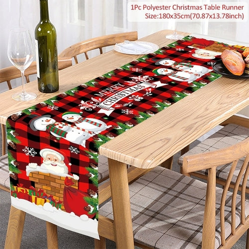 Christmas Table Runner Merry Christmas Decoration For Home Tablecloth