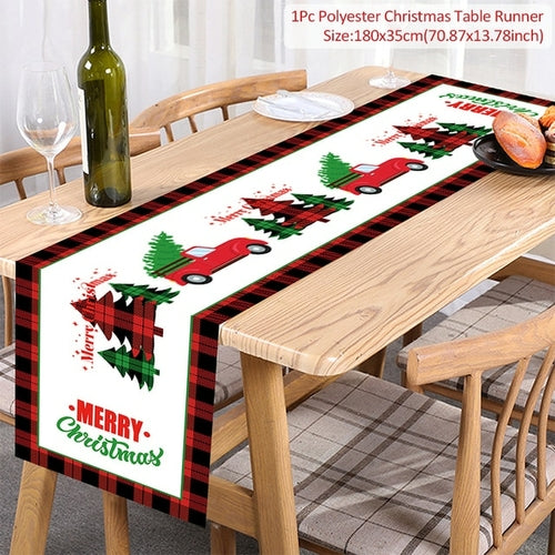 Christmas Table Runner Merry Christmas Decoration For Home Tablecloth