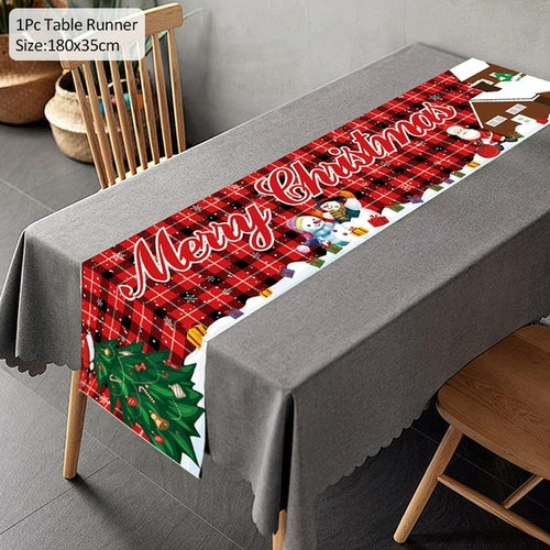 Christmas Table Runner Merry Christmas Decoration For Home Tablecloth