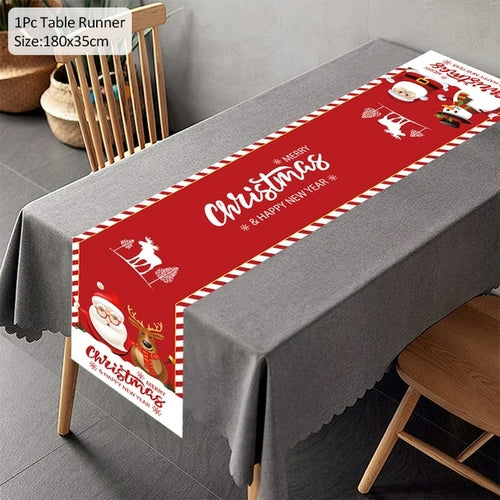 Christmas Table Runner Merry Christmas Decoration For Home Tablecloth