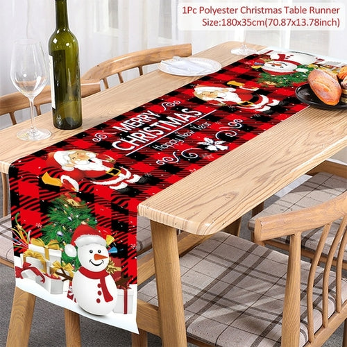 Christmas Table Runner Merry Christmas Decoration For Home Tablecloth