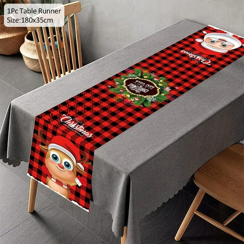 Christmas Table Runner Merry Christmas Decoration For Home Tablecloth