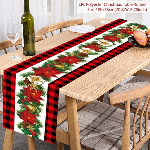 Christmas Table Runner Merry Christmas Decoration For Home Tablecloth