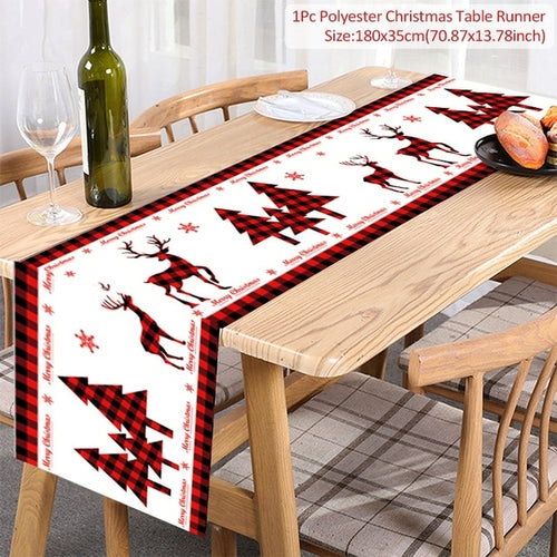 Christmas Table Runner Merry Christmas Decoration For Home Tablecloth