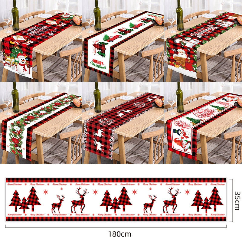 Christmas Table Runner Merry Christmas Decoration For Home Tablecloth