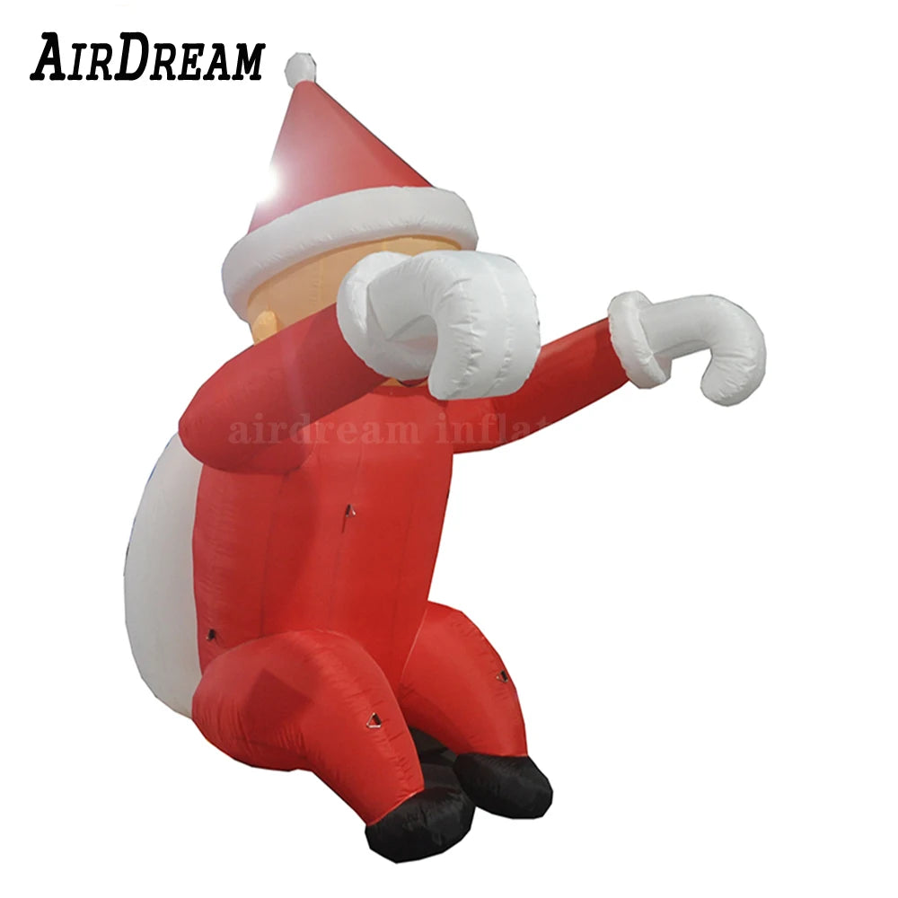 Giant 2/3/5mH Lighting Inflatable Climbing Santa Claus For Decoration