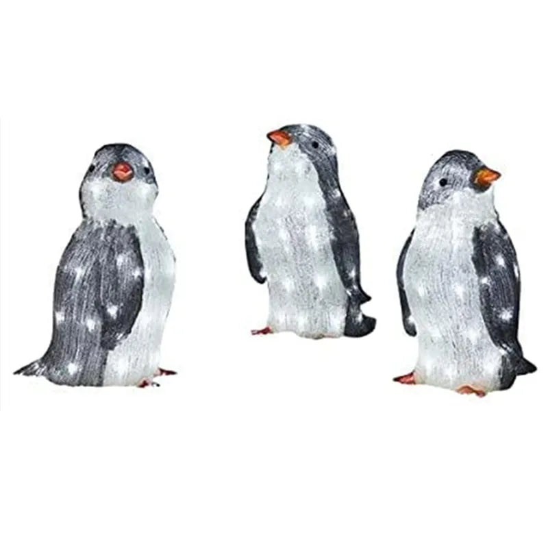 2024 Christmas Garden Decoration Light Penguin Acrylic 50 LED Lamp