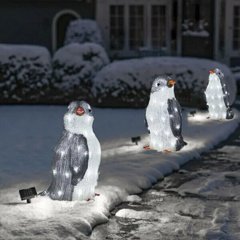 2024 Christmas Garden Decoration Light Penguin Acrylic 50 LED Lamp