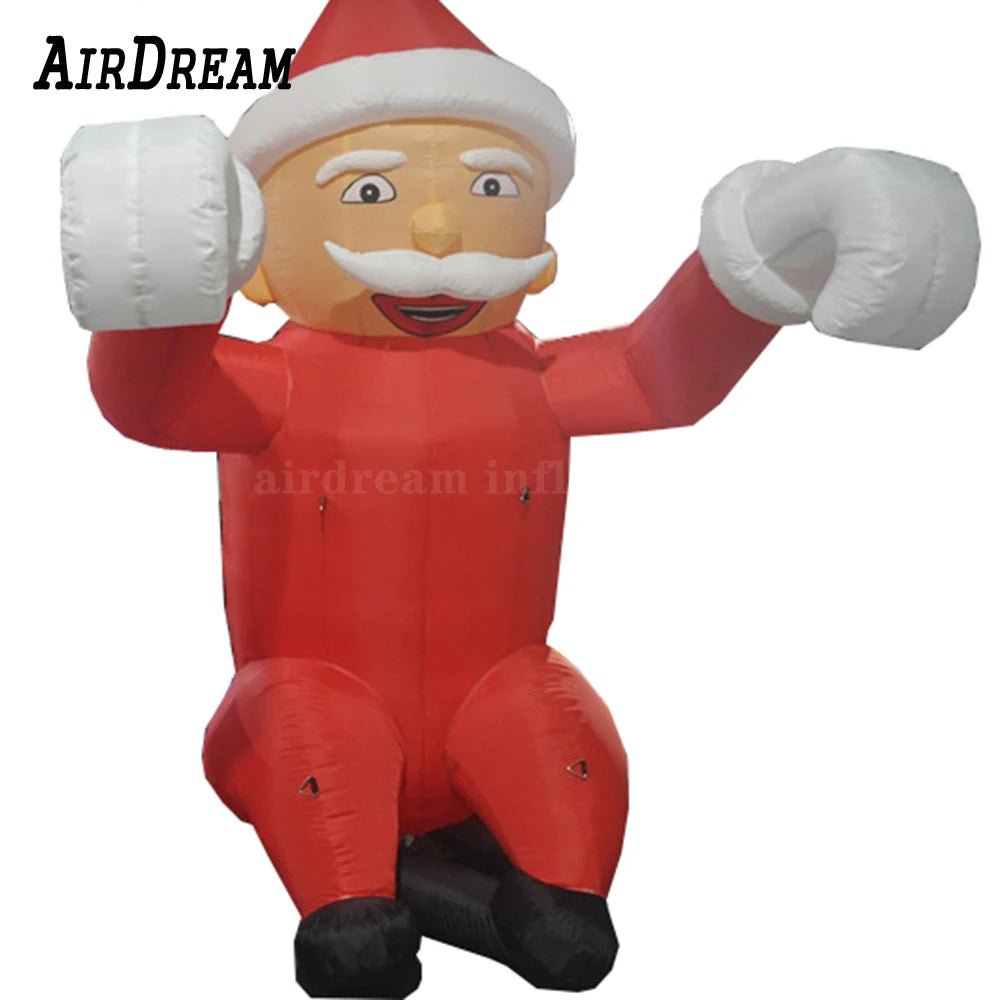 Giant 2/3/5mH Lighting Inflatable Climbing Santa Claus For Decoration