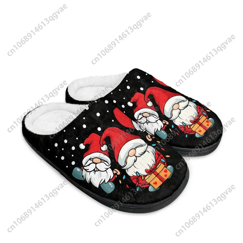 Merry Chrismas Cartoon Dwarf Deck the halls Home Cotton Slippers Mens