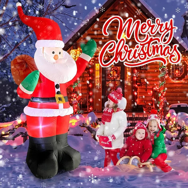 Backpack Santa Claus Christmas Decoration Inflatable Toys With LED