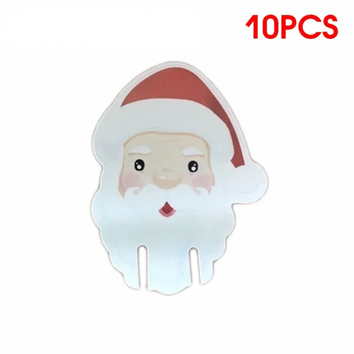 10pc/set Wine Cup Card Christmas Decor Santa Hat Glass Decor Xmas Tree