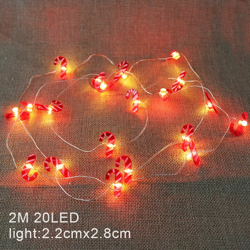 2M Christmas Santa Claus Snowflake LED Light String Garland Xmas Tree