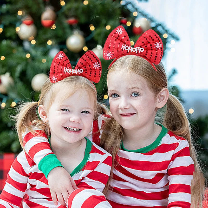 Merry Christmas Headbands Cute Xmas Santa Elk Antlers Headband Hair