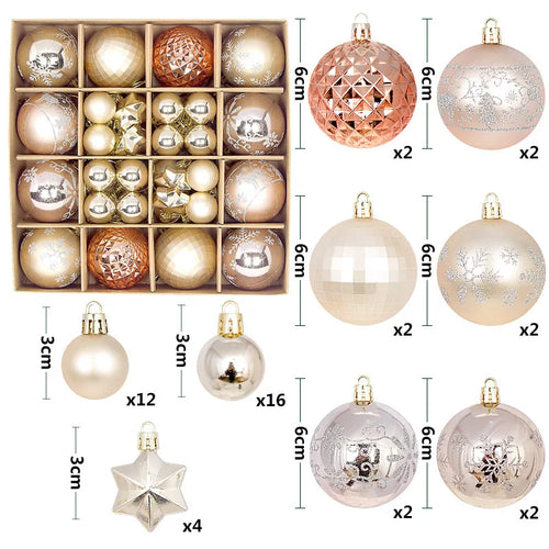 Christmas Ball Ornament Set Big Xmas Tree Hanging Pendant Snowflake