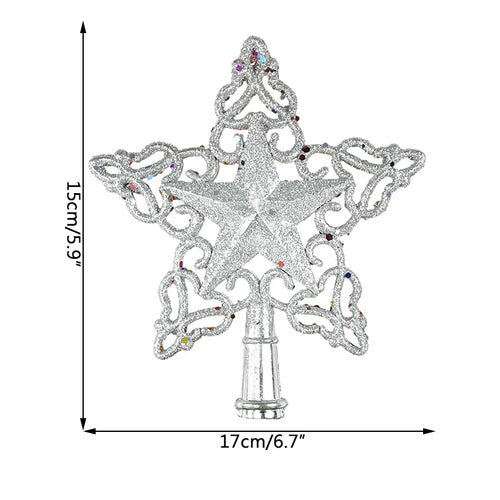 Christmas Tree Top Star Hollowed-Out Xmas Tree Top Sparkle Star