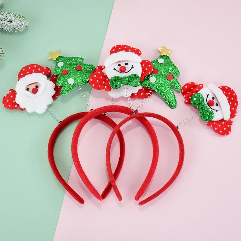 Merry Christmas Headbands Cute Xmas Santa Elk Antlers Headband Hair