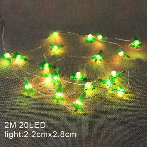 2M Christmas Santa Claus Snowflake LED Light String Garland Xmas Tree