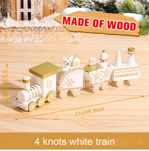 Christmas Wooden Train 2024 Xmas Ornament Merry Christmas Decorations