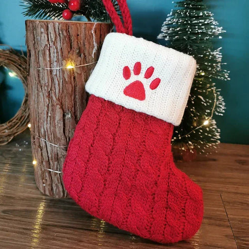 Letters Christmas Stocking New Knitting Christmas Tree Pendant