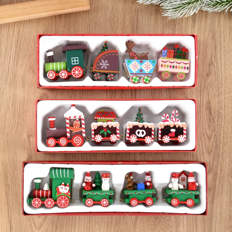 Christmas Wooden Train Merry Christmas Decorations for Home 2023 Xmas